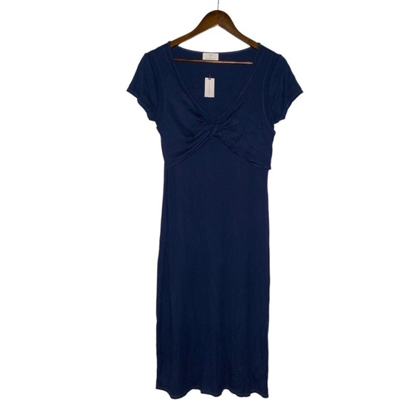 Anthropology Twist Front Knit Midi Dress Minimalist NEW Women Size S‎ Pullover - Picture 1 of 8